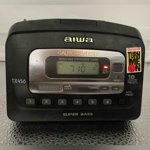 “Aiwa” Vintage TX-456 Walkman Type AM-FM Cassette Player